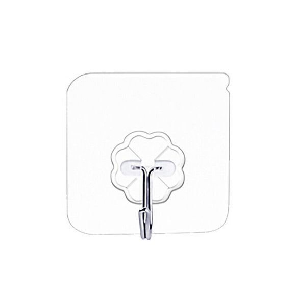 50 Pcs Adhesive Sticky Hooks Heavy Duty Wall Seamless Hook Hangers Transparent - Picture 9 of 10